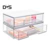 Clear Pull-Out Drawers Storage Box Large Capacity Multipurpose Stackable Organizer Transparent Storage Bin with Handle