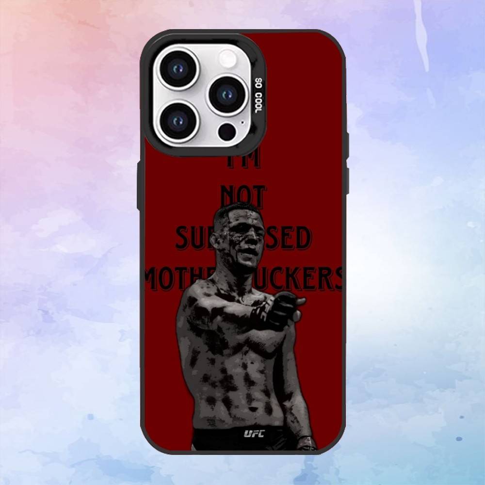 Чехол для телефона с боксом Н-Нейт Диаз для iPhone17,16,15,14,13,12,11 Plus,Pro Max Черный Конфетный Матовый Ударопрочный Чехол