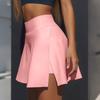 Женская повседневная однотонная короткая полуюбка с высокой талией, спортивная юбка, плиссированная юбка