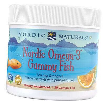 Рыбий жир для детей, Omega-3 Gummy Fish, 30таб Мандарин (67352037)