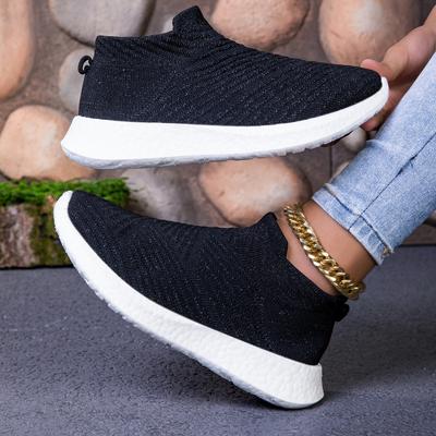 Обувь Женская Весна Новая Летающая Вязка Повседневная Одиночная Обувь Легкие и Дышащие Сетчатые Кроссовки Мягкая Подошва Обувь Женская на Один Педаль