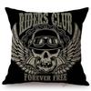 18" Vintage Motorcycle Club Poster Born To Ride Live To Ride Throw Pillow Case Us Funky Style Boy Husband Gift Cushion Cover