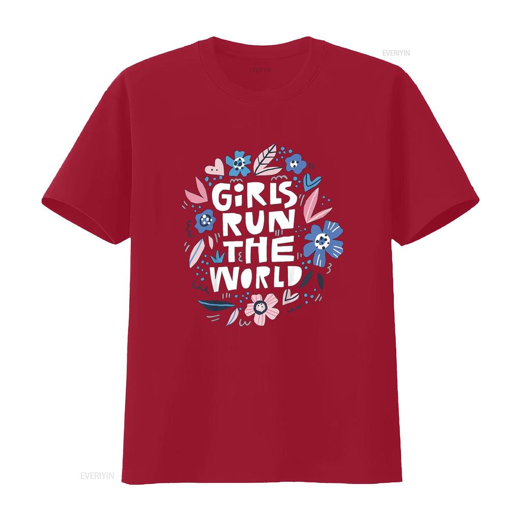 Футболка 'Girls Run The World' для женщин и детей, винтажная, стиранная, универсальная, мужская, удобный, эластичный, мягкий топ для повседневной носки