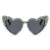 Retro Diamond Set Sunglasses Fashion Peach Heart Love Sunglasses Womens Metal Hinge Large Frame Personalized Eyes