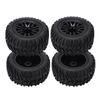 4Pcs RC Car Tires Wheel Rim Set with Sponge Inserts Arrow Pattern for 1/8 1/10 Short Course Truck Black