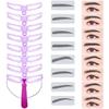 8 In1 Eyebrow Shaping Template Reusable Eyebrows Shaper Stencils Kit Grooming Card Definition Brow Makeup Tools Accessories