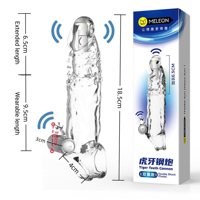 Вибратор с рукавом, кольцо для пениса, прозрачный многоразовый рукав для пениса, кольцо для пениса, удлинитель, увеличитель пениса, увеличитель члена, секс-игрушка для пар