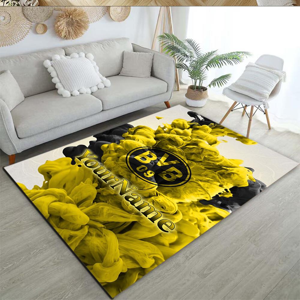 Borussia Dortmund Customized Name Area Rug Perfect for Entryway Hallway Bedrooms Study room Anti-slip Rug Decorate Offices Wedding Party Gift