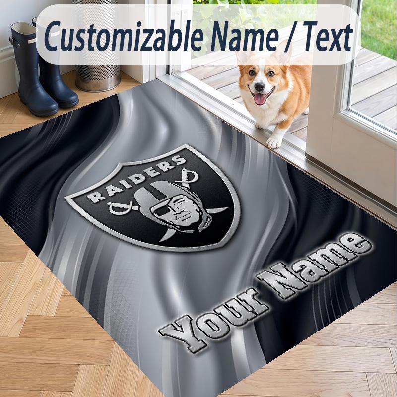 Custom Text Printed Rug Las Vegas Raiders Non Slip Floor Carpet For Home Room Decor