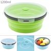 1200ML Portable Circular Silicone Scalable Folding Lunchbox Bento Box