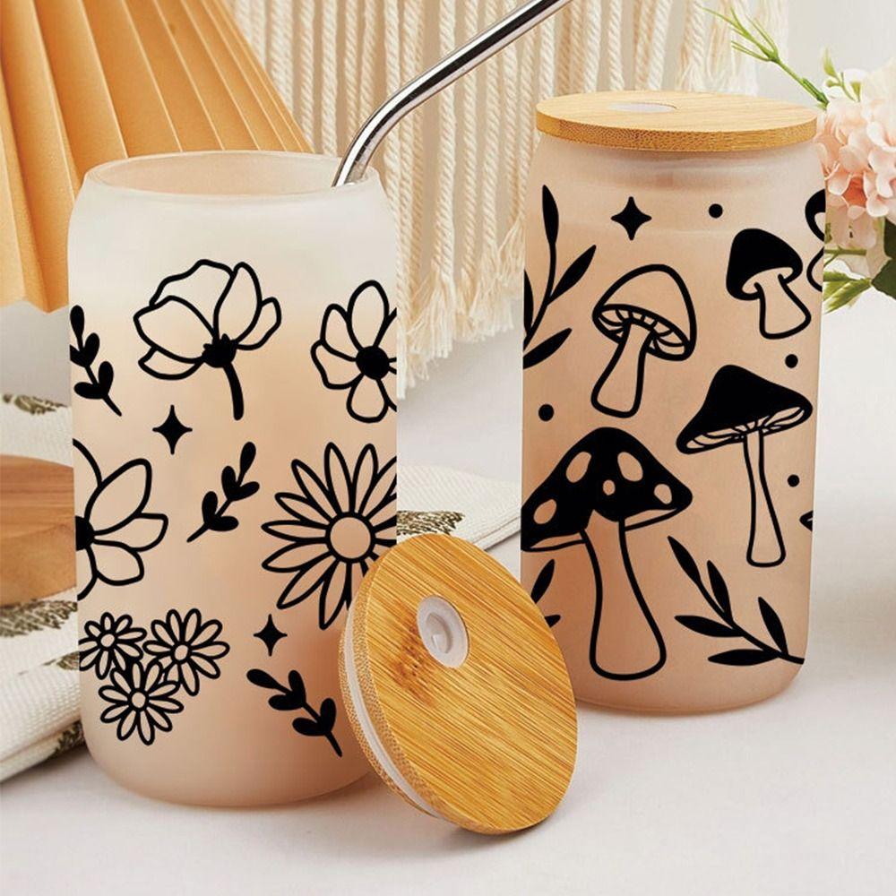 Водонепроницаемые наклейки Переводные картинки DIY Декор для бутылок с водой Прозрачные переводные наклейки Питьевая вода Чашка