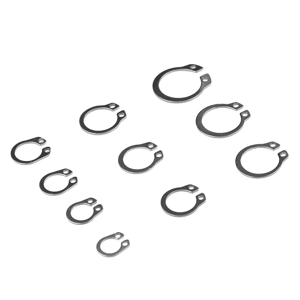 Retaining Holes Shaft Stainless Steel Lock Snap Ring E-type Cir Clip Circlip Set Collar Washer