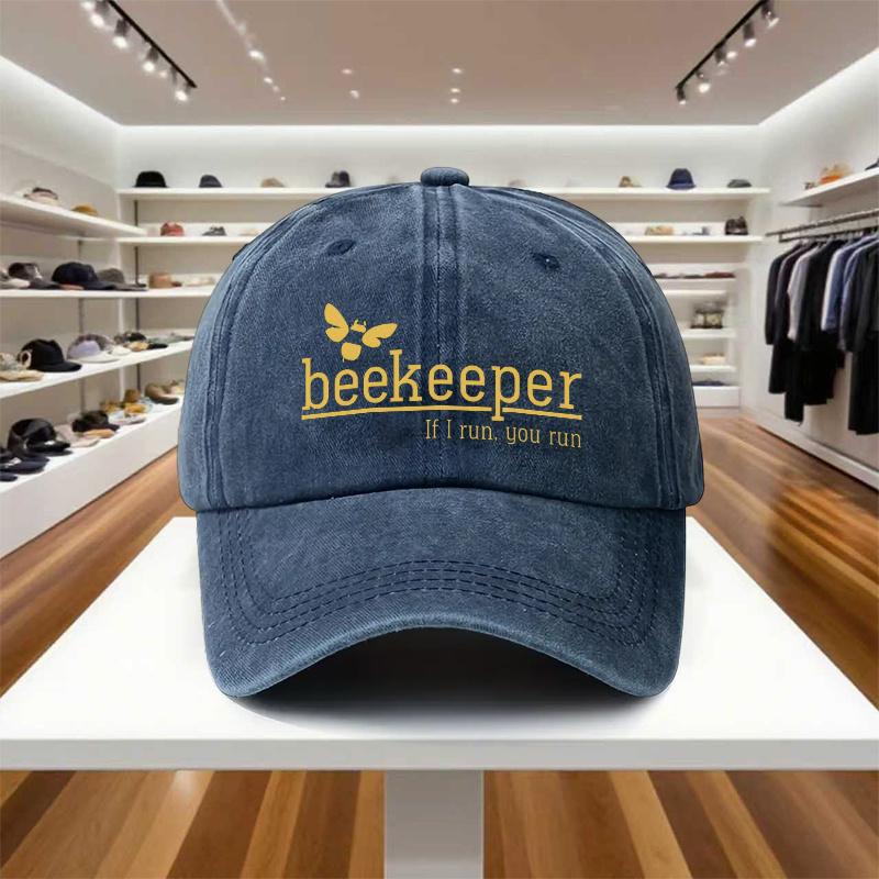 pc Beekeeper If I Run You Run Cap with Bee Beehive Design Adjustable Unisex for Unisex Women Outdoor Beekeeping Hat Nov