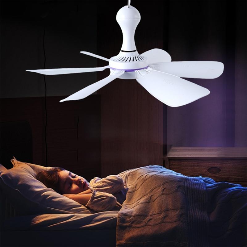 USB Hanging Fan DC5V1A 5W Efficient and Quiet Brushless Motor for Camping Bedroom Office Desk and Travel Tent Fan