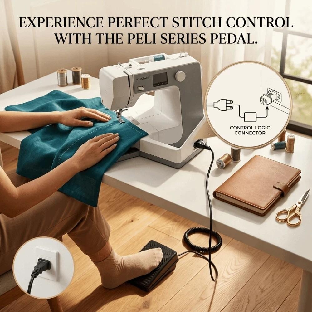 Built‑In Power Cord Foot Controller 3‑Pin Connector Replacement Sewing Accessory Sewing Projects