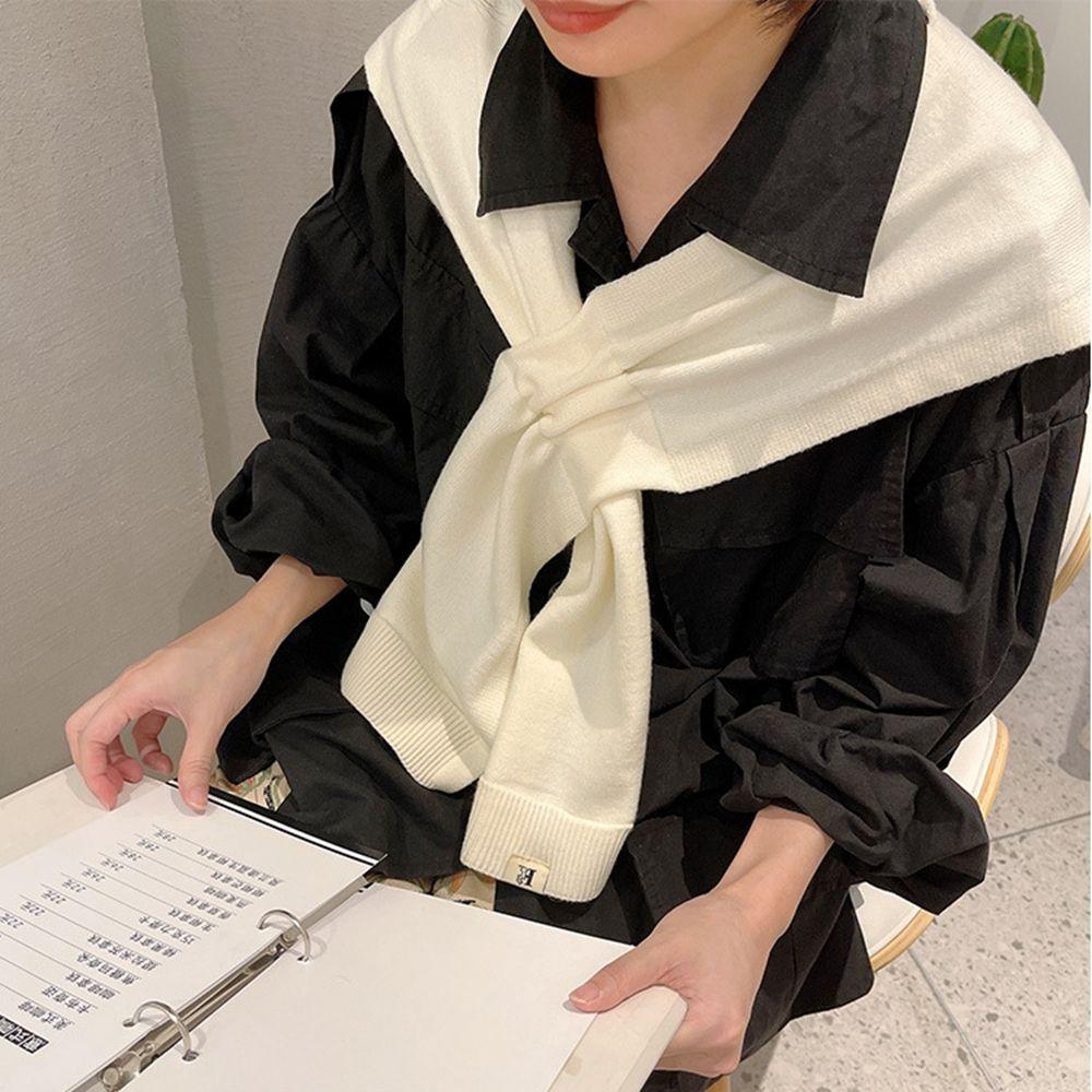 Accessories Women Korean Style Scarves Female Cashmere Shawl Knitted Wool Scarf Solid Color Wraps