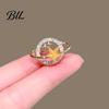 Elegant Bags Accessory Rhinestone Planet Star Brooch Pin, Hollow Badge Decorative Secure Pin Jewelry, Clothing for Suits Coats Scarves Shawls