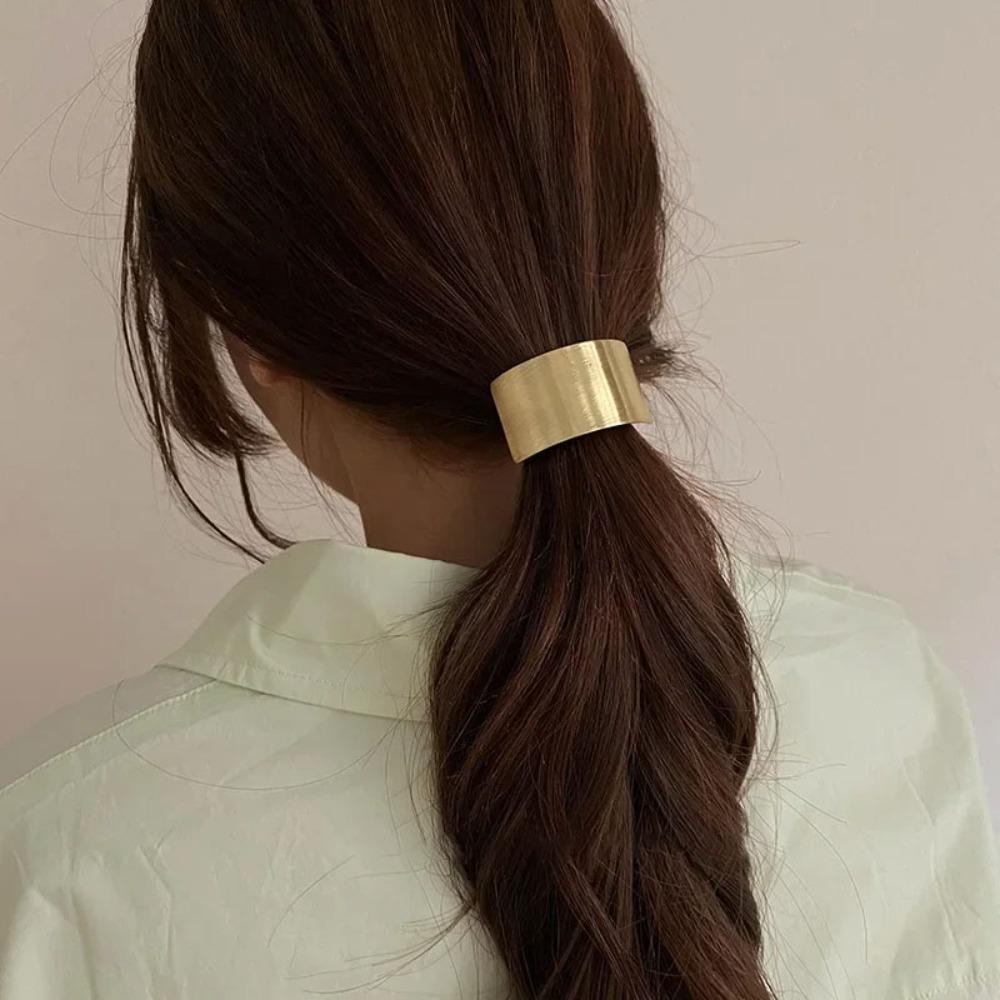 Geometric Hollow Gold Hair Rope High Elasticity Hair Loop New Ponytail Holder Baby Girl Headdress