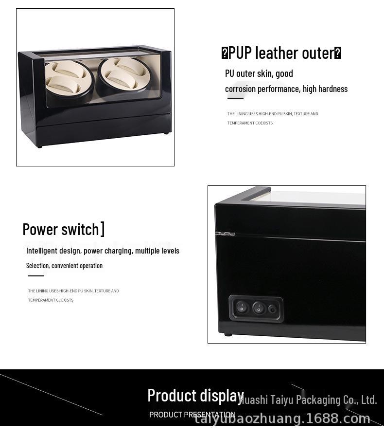 Electric Rotating Wooden Watch Winder Box