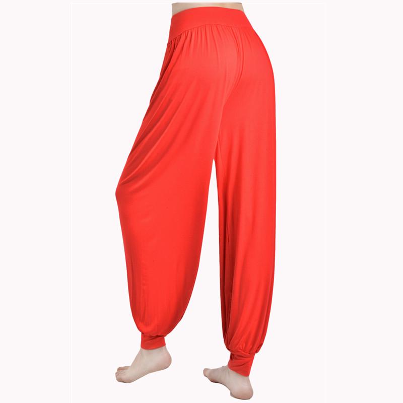 Женские брюки для йоги, эластичные женские брюки, свободные модальные хлопковые мягкие танцевальные шаровары