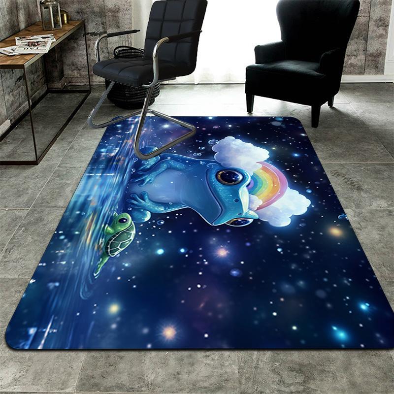 Blue frog Rug Floor Mat for Living Room or Bedroom Soft and Comfortable Carpet a Gift for Birthday and Holiday.