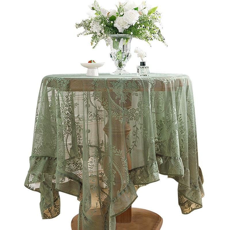 Lace Table Cover Living Room TV Stand Dust Protector Vintage Round Decorative Cloth