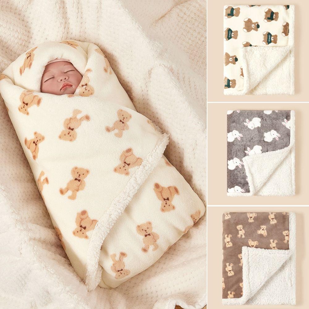 Autumn Winter Baby Blanket Lamb Fleece Quilt High Quality Newborn Swaddle Wrap