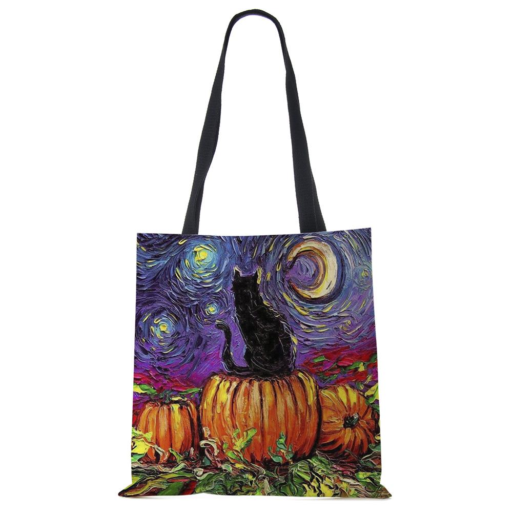 Звездное небо Животное Собака Принт Сумка-тоут Сумка через плечо Женская Большая Повседневная Сумка для покупок Дамская Ручная сумка для покупок На открытом воздухе CLE