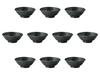 Set of 10 Mino Kohiki 21cm Bowls X Ramen Bowls by Setomonohonpo (Black) [21.5 8.6cm]