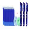 0.5mm School Office Pen Refills Erasable Pens Set 20/40Pcs Eraser Blue Black Washable