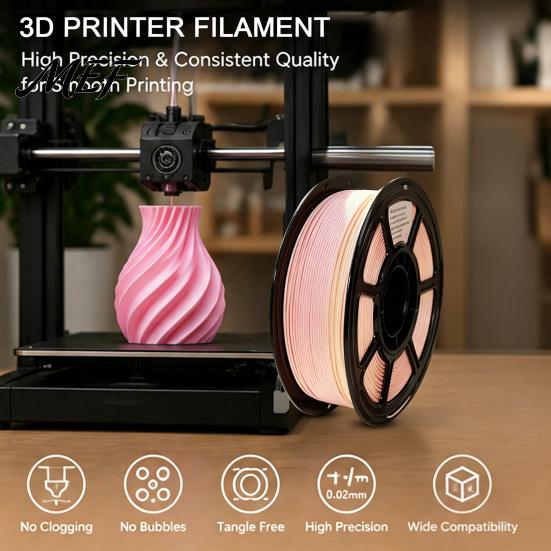 Многоцветная нить для 3D-принтера PLA, 1 кг, 1,75 мм, матовая, радужный градиент, для DIY-проектов, моделей и поделок, катушка 1 кг
