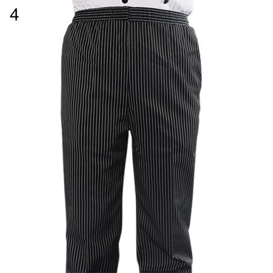 Брюки шеф-повара, дышащая свободная униформа в полоску для пекарни для взрослых