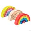 1 набор деревянных игрушек-пазлов Rainbow Building Blocks