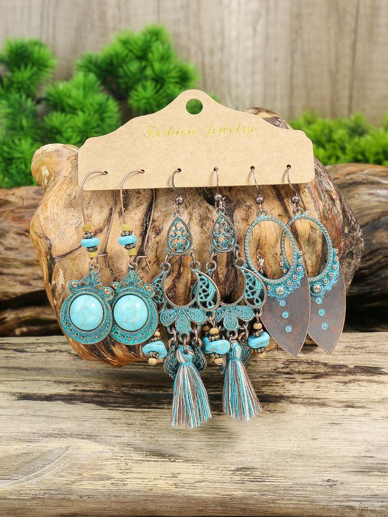 Vintage Metal Dangle Drop Earrings Sets Bundles for Women Sundry Mixed Ethnic Boho Hanging Earring Set Zircon Accessories