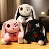 25/30cm Rabbit Plush Toy Dark Series Gothic Rock Style Long Ears Bunny