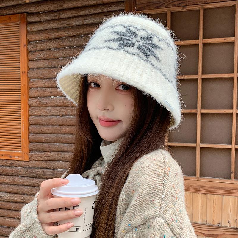Women S Cute Sweet Thick Knitted Bucket Hat For Big Head Size Warm