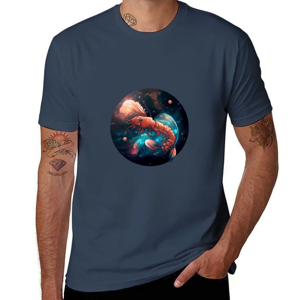Magical Shrimp In Space Tshirt Basic Plain Tee For Spring And Summer