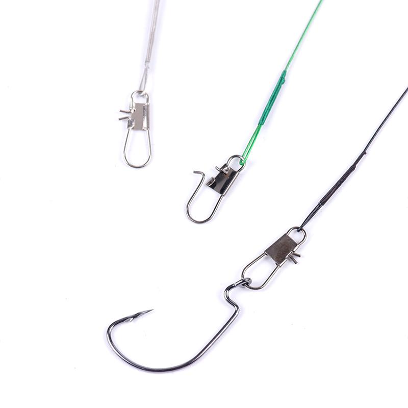 1шт аксессуары рыболовный крючок леска рыболовный поводок анти-укус леска проволока из нержавеющей стали с вертлюгом прокатка