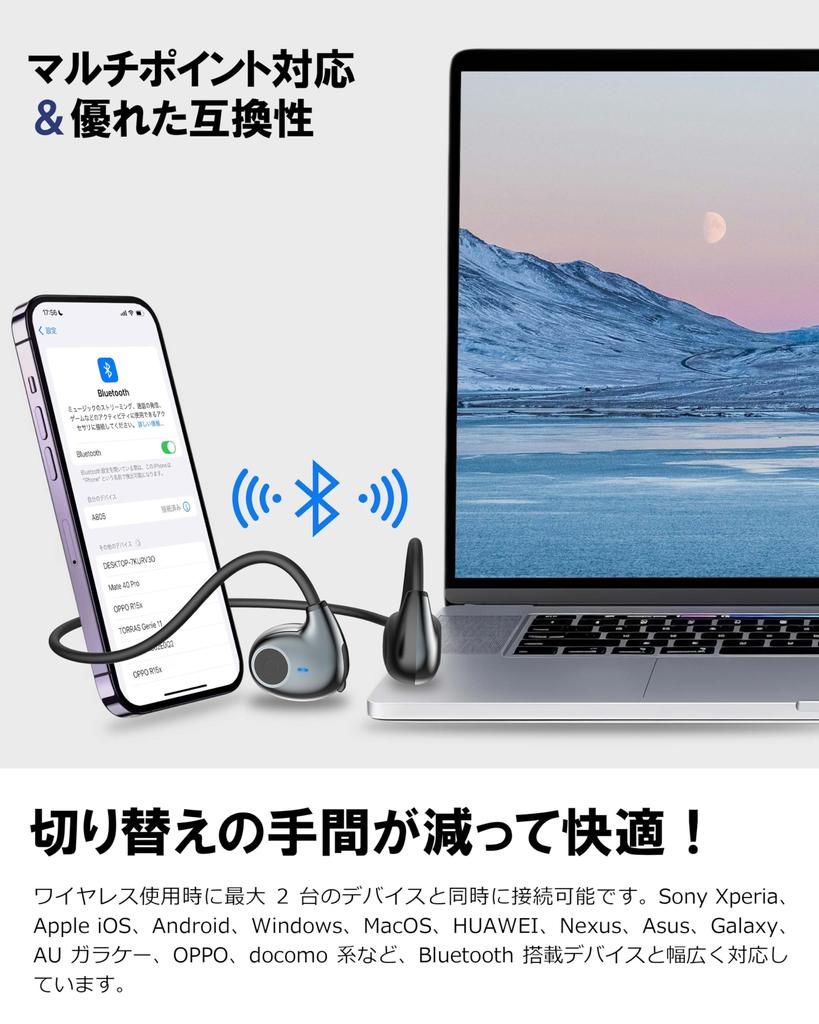 Сверхлегкие 13 г наушники Earaku с открытым ухом и воздушной проводимостью, Bluetooth-наушники, позволяющие слышать, что происходит вокруг, Bluetooth 5.3 AAC ENC шумоподавление при звонках