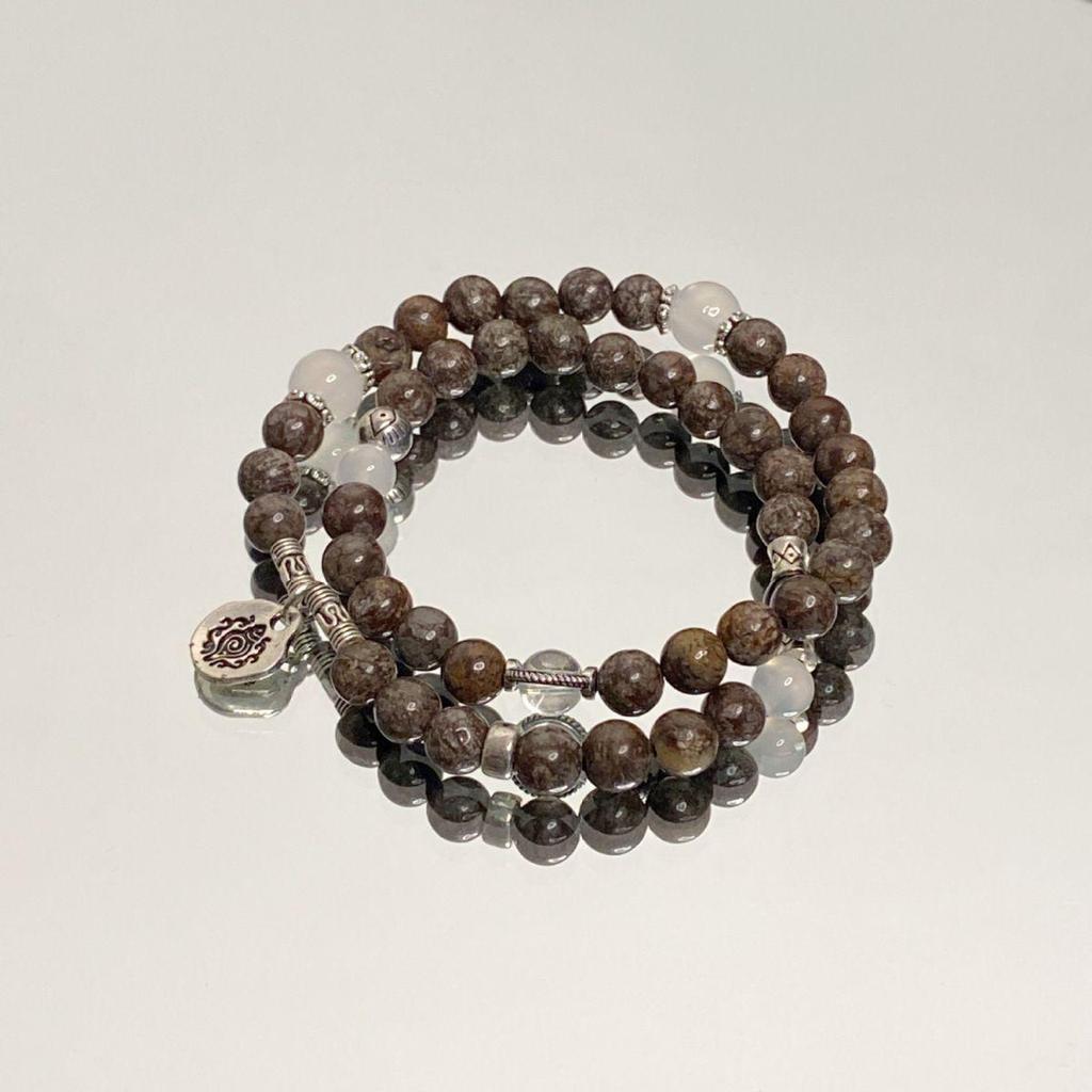 New Chinese Retro Double-Layer Bracelet for Women, Unique Design, Ancient Style Fashion, Shangui Flower Coin Hand String for Men