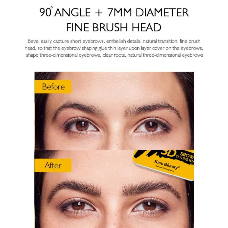 KISS BEAUTY Бесцветный прозрачный гель для бровей мыло для моделирования освежающего и длительного естественного формирования бровей