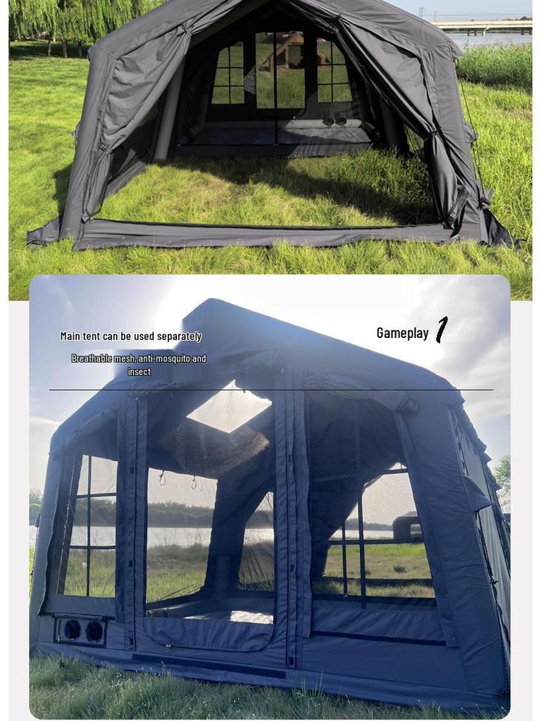 Starry Sky Inflatable Family Camping Tent: TC Cotton, All-Weather, No Installation Needed