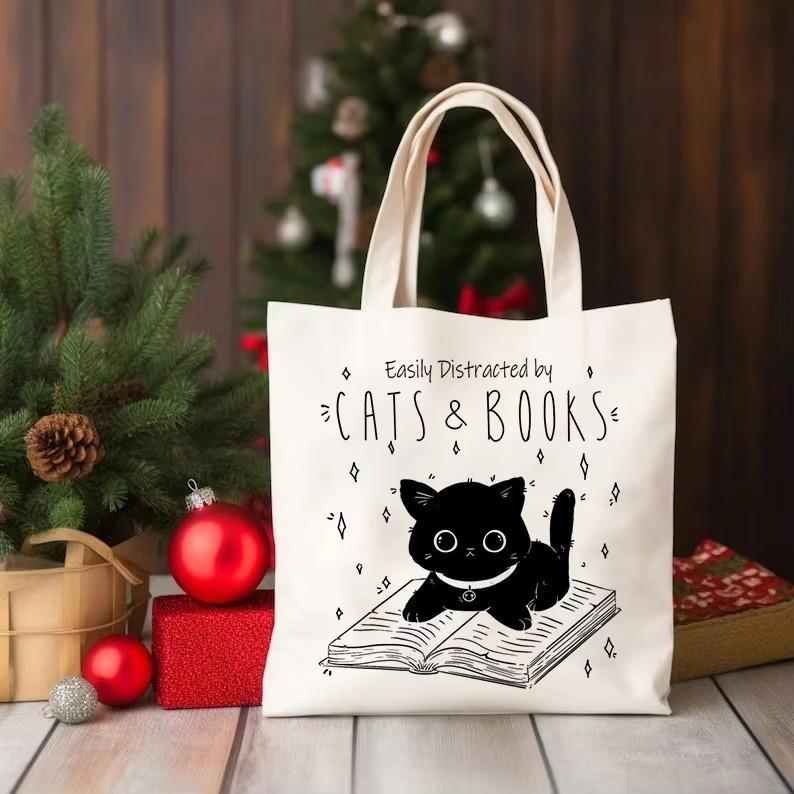 Большая вместительная сумка для покупок, женская сумка-тоут с изображением животных, сумка через плечо из холста, эко-модная женская сумка