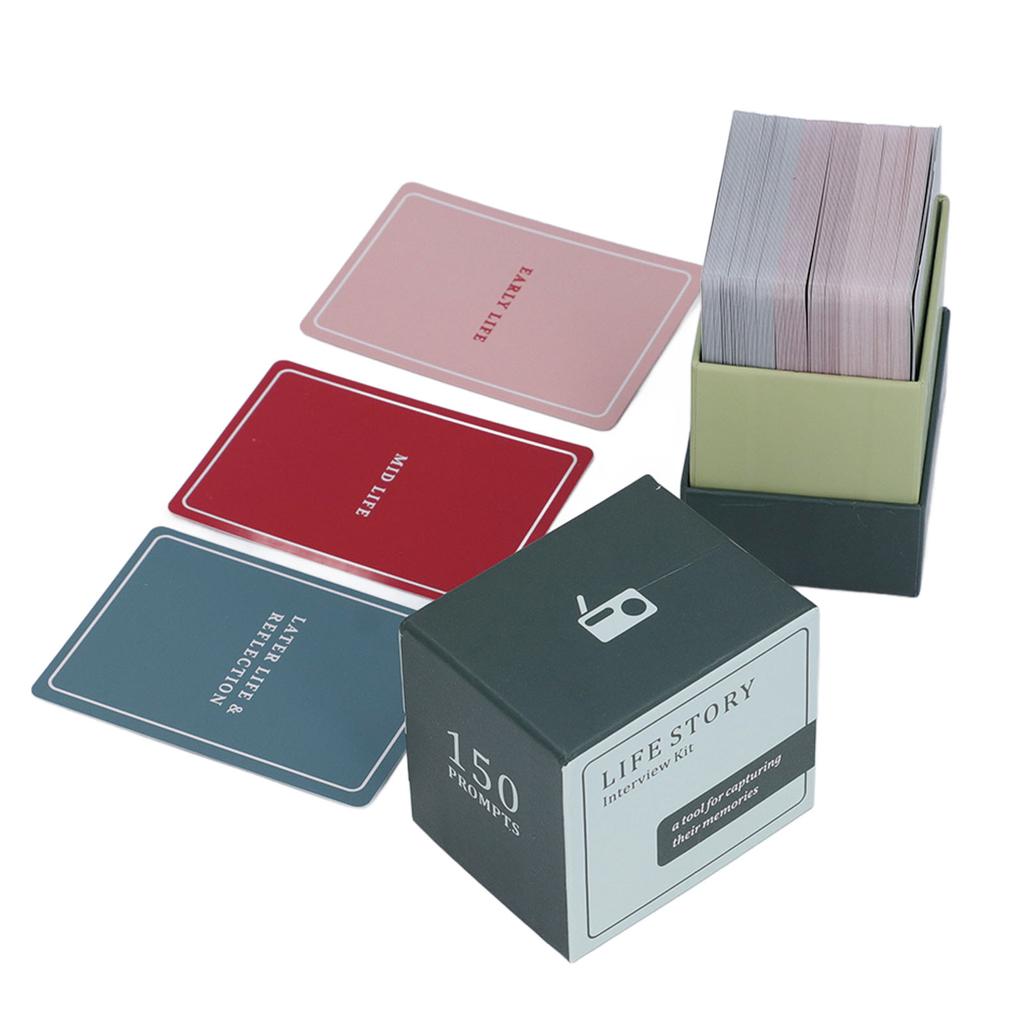 Life Story Interview Kit Cards 150PCS Paper Intergenerational Conversation Cards for Home