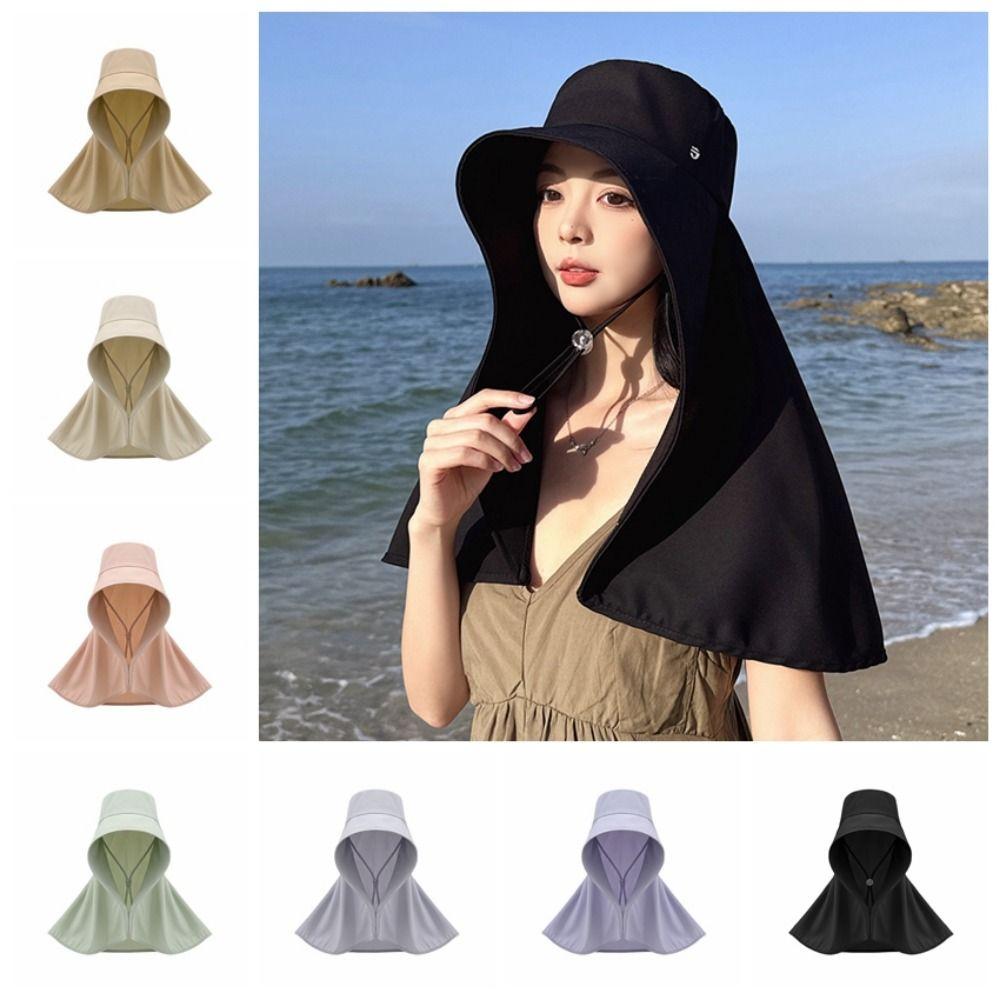 Solid Color Outdoor Beach Hat Breathable Sun Protection Cap Wide Brim Sunhat  Outdoor Activities