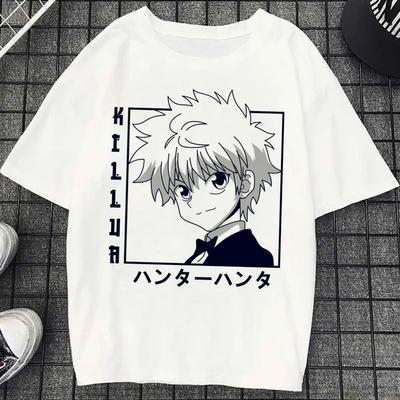 Мужская футболка унисекс '90-х годов в стиле японского аниме 'Hunter X Hunter' с графикой, Харадзюку Каваий, футболка с Киллуа, забавная футболка с Хисокой, топы, мужская