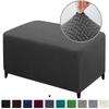 High Spandex Ottoman Slipcovers Rectangle Footrest Footstool Protector Covers Stretch Fabric Storage Ottoman Covers