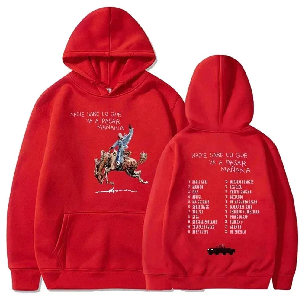 Bad Bunny Новый альбом Nadie Sabe Lo Que Va Pasar Manana Толстовки Уличные толстовки Одежда Повседневные свитера 90-е Bad Bunny Hoodie