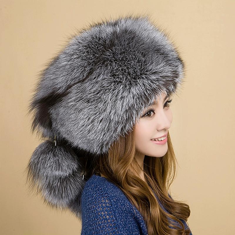 Меховая Шапка Женская Зимняя Корейская Версия Тренд Енот Шерсть Защита Ушей Лиса Шерсть Шаль Шляпа Уличная Теплая Берет Бутон