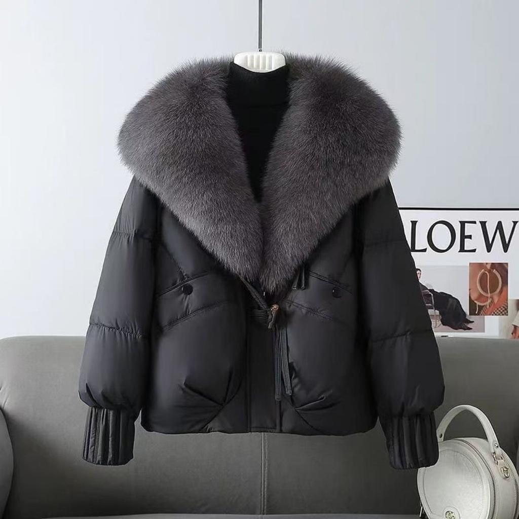Fashion Loose Casual Cotton Clothes Women's 2025 Winter New Fashion Warm Big Fur Collar Temperament Jacket